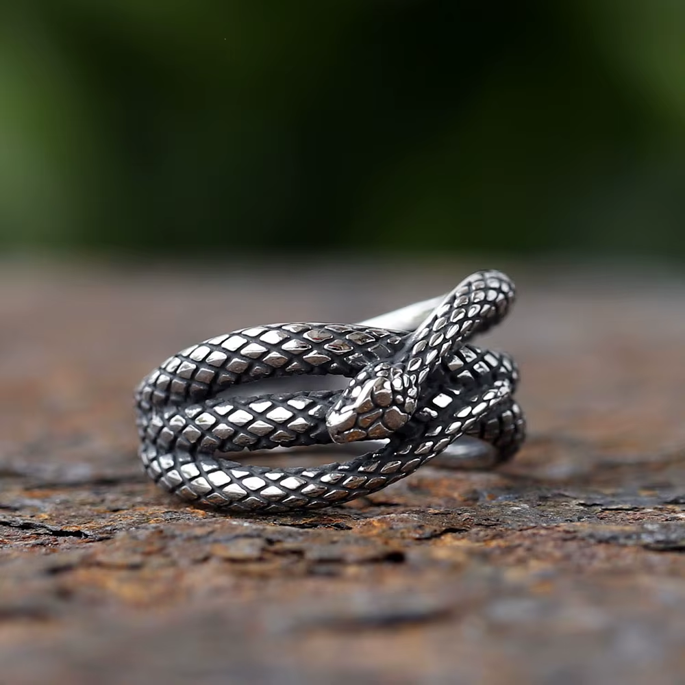 Coiled Snake Stainless Steel Ring
