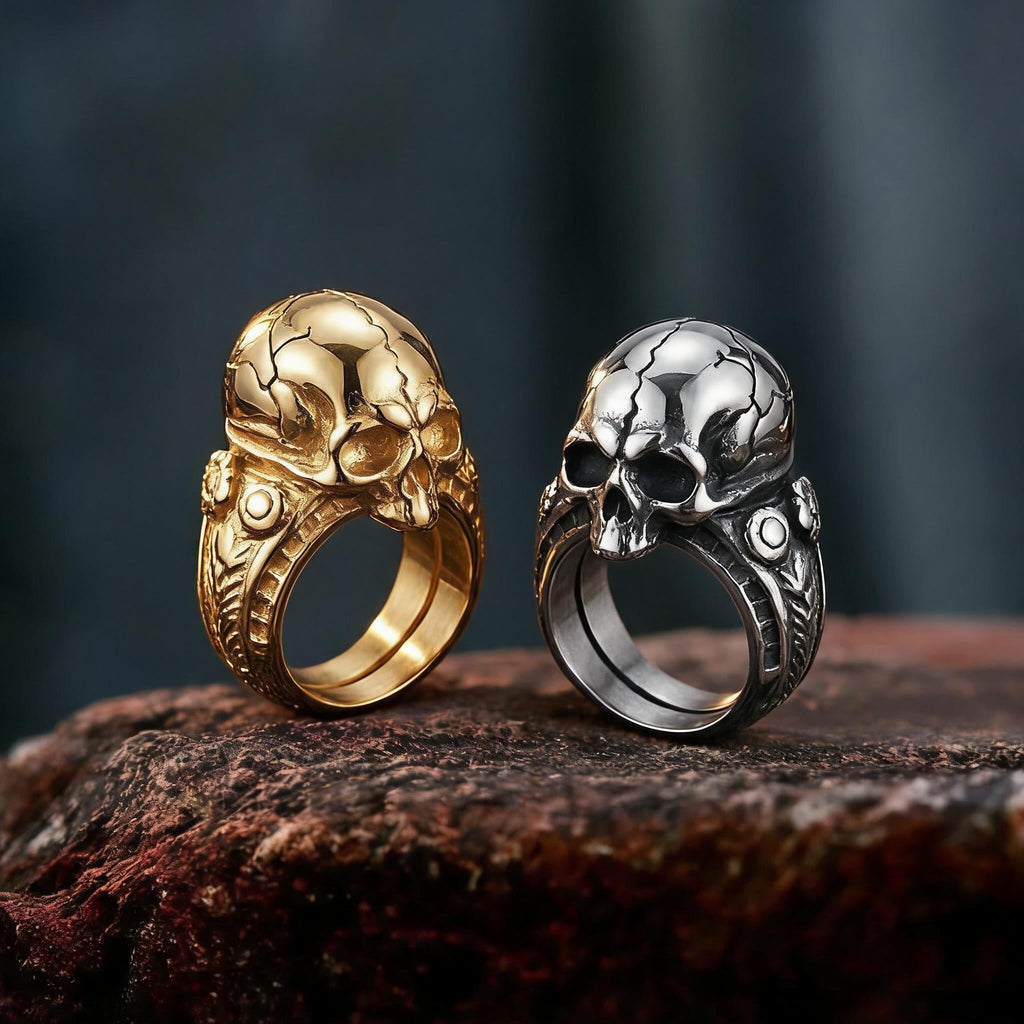 Cracked Skull Stainless Steel Ring