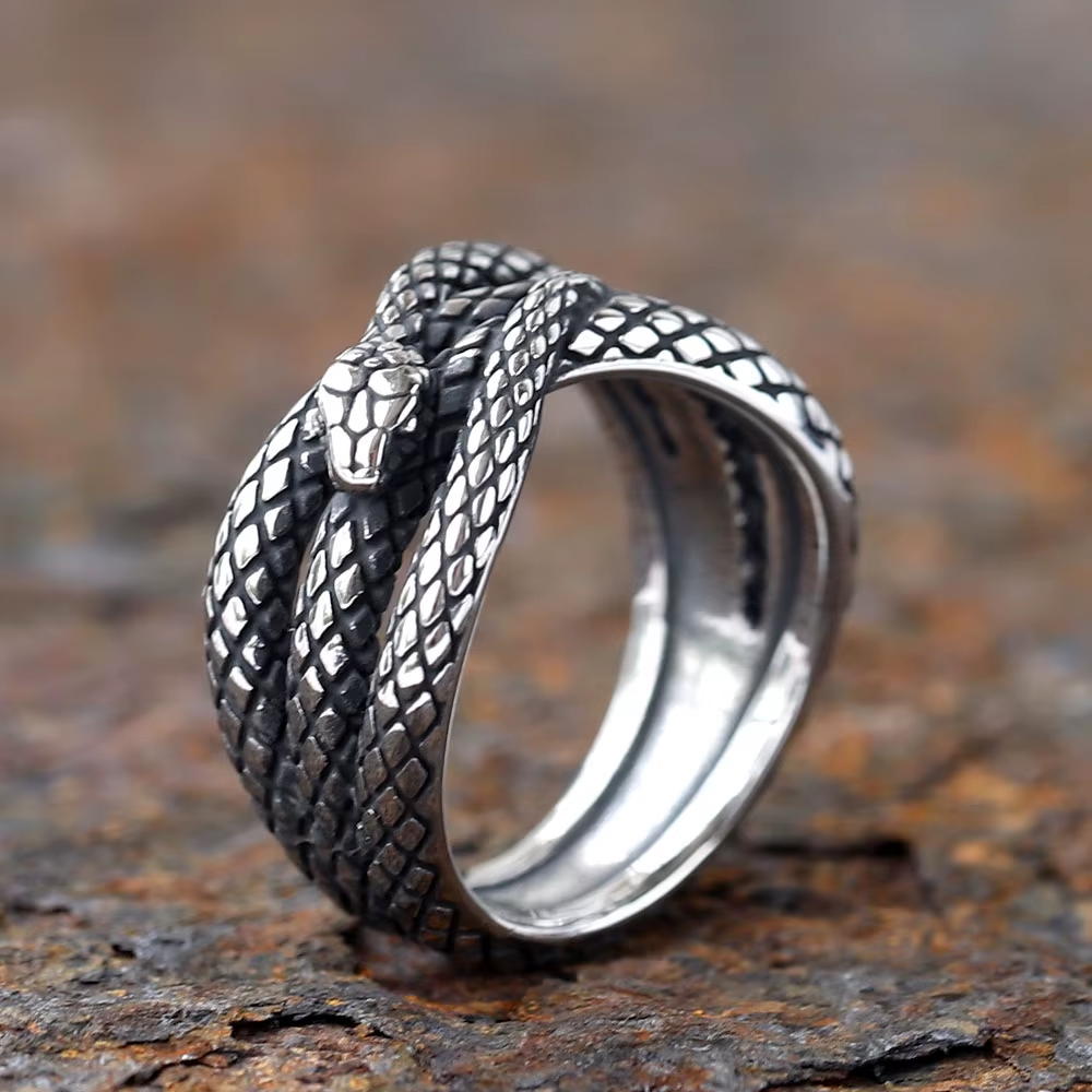 Coiled Snake Stainless Steel Ring