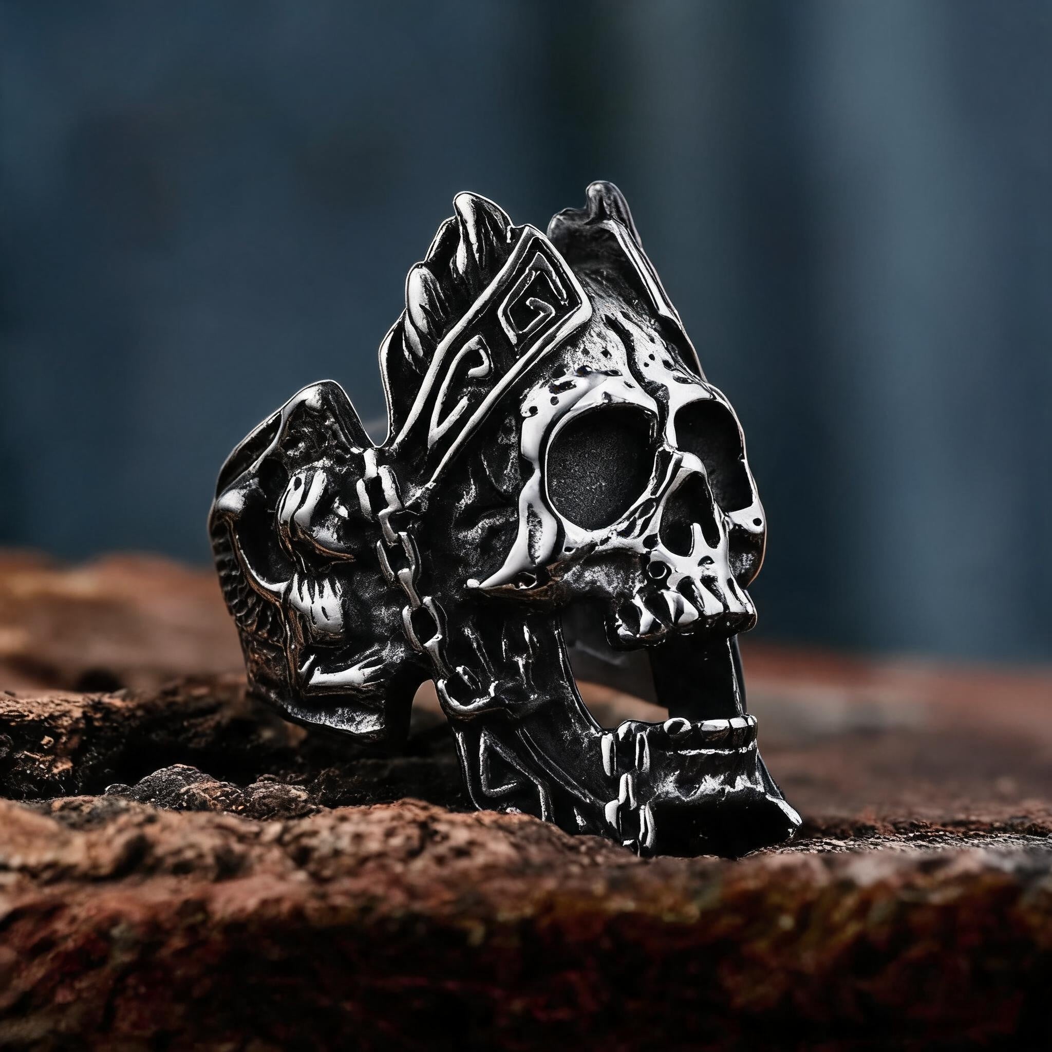 Gods of War Ares Stainless Steel Skull Ring