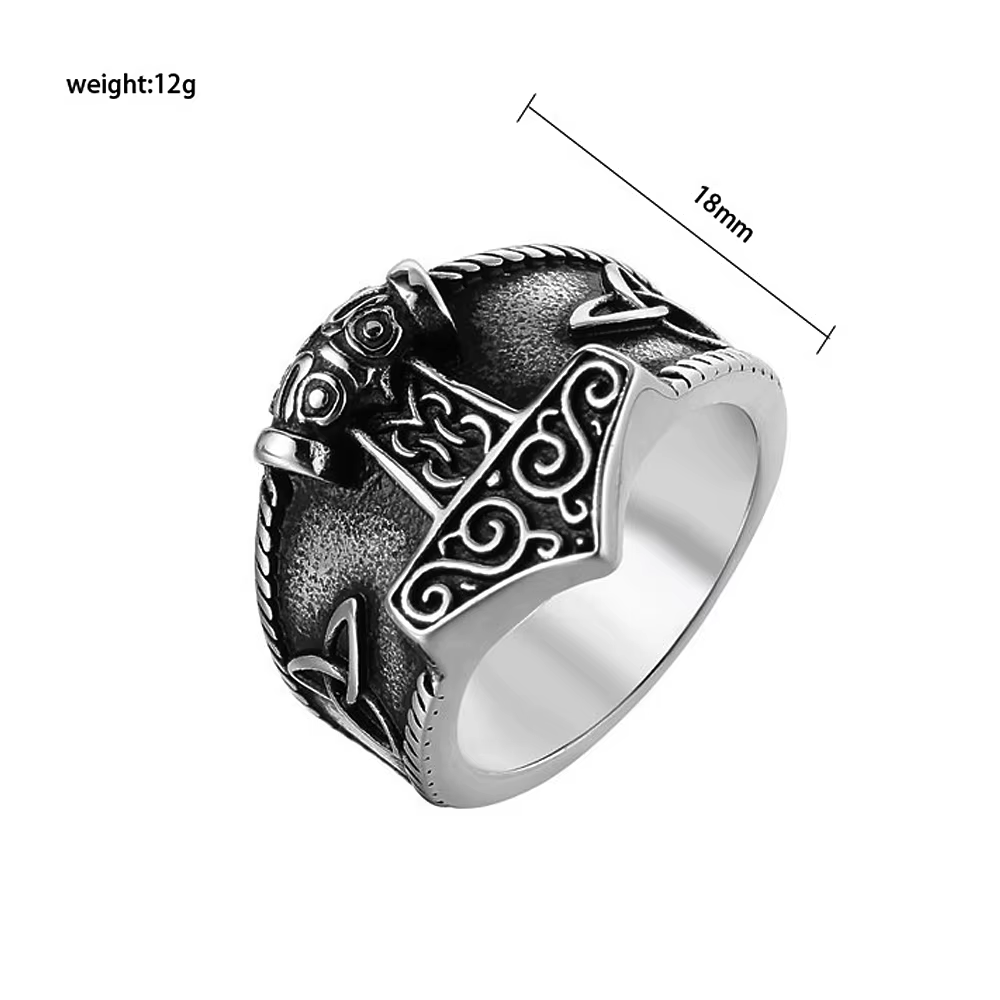 Mjolnir Trinity Knot Stainless Steel Ring