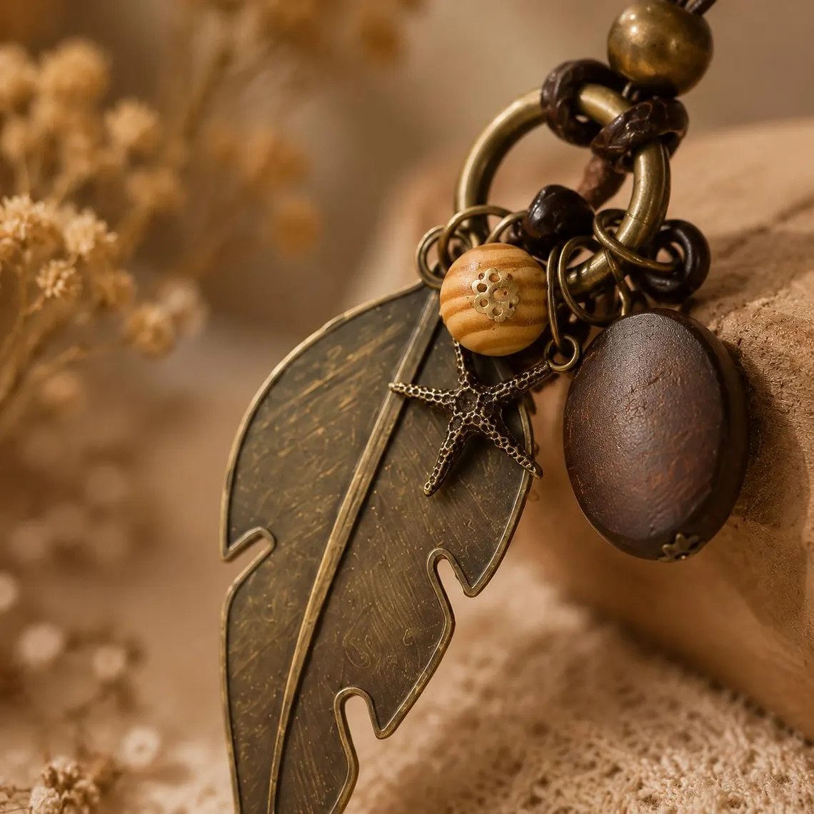 Handcrafted Wooden Tassel Necklace – Boho Natural Statement Jewelry · Handmade Gift