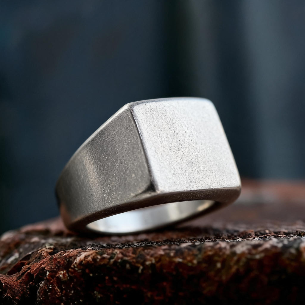 Rectangular Mirror Stainless Steel Ring
