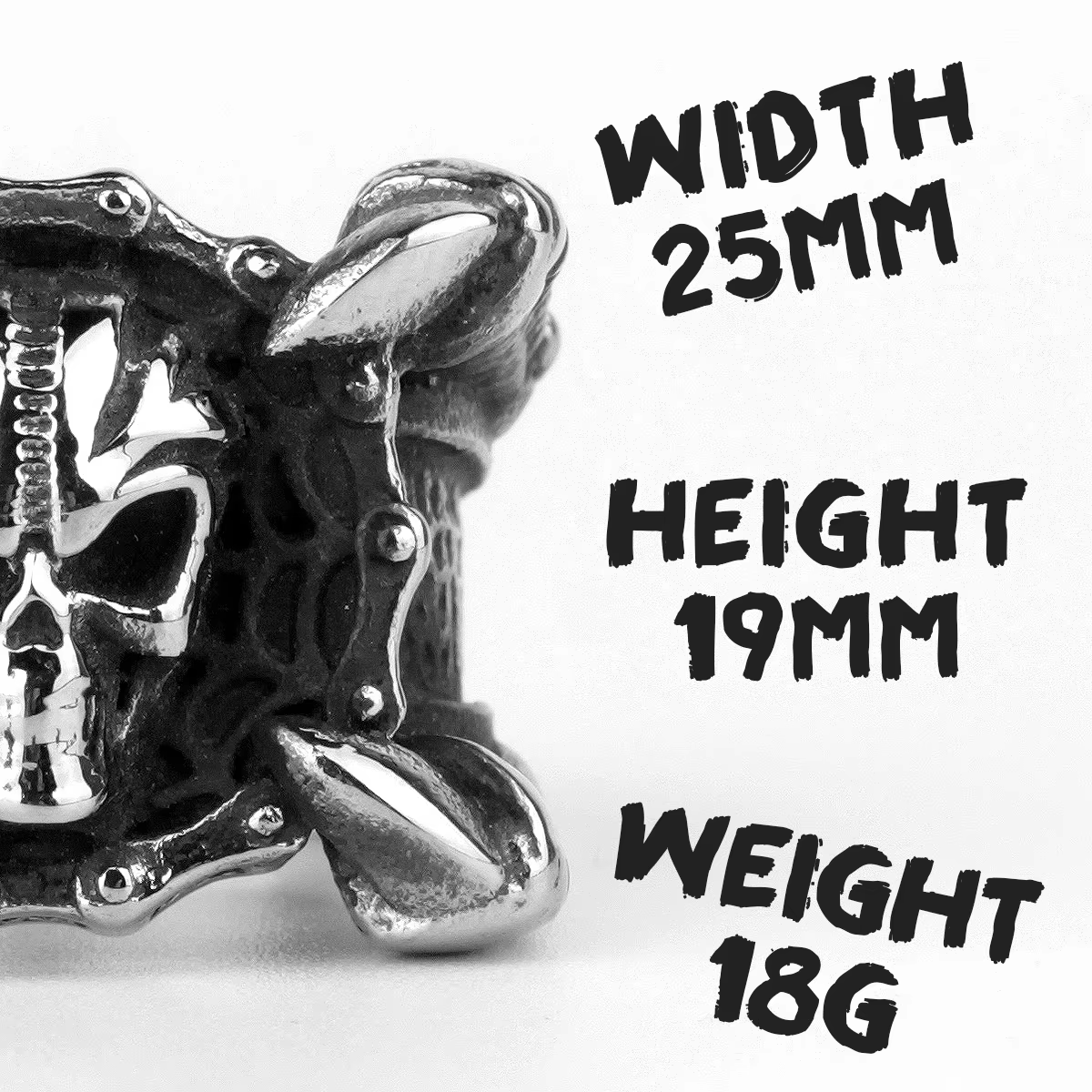 Gothic Claw Skull Stainless Steel Biker Ring