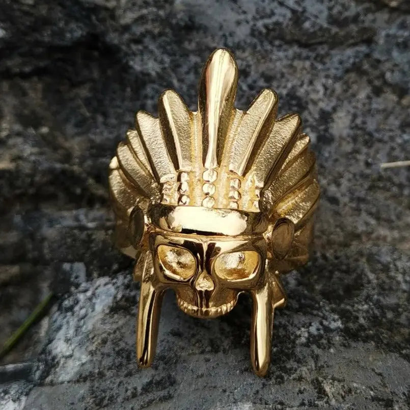 African Tribal Chief Chieftain Stainless Steel Ring