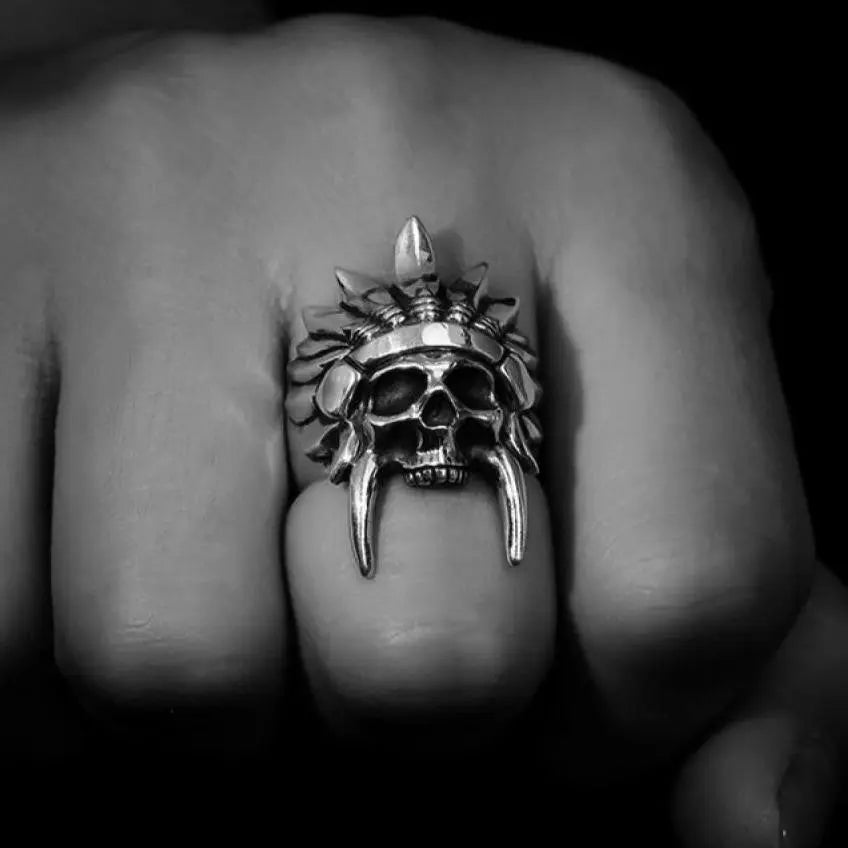 African Tribal Chief Chieftain Stainless Steel Ring