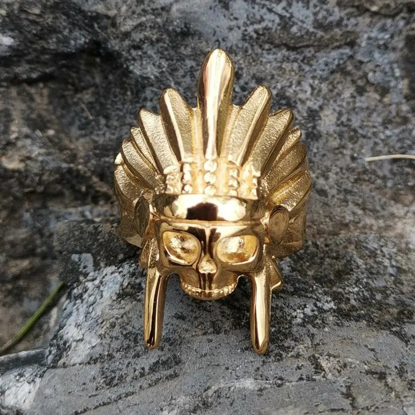 African Tribal Chief Chieftain Stainless Steel Ring