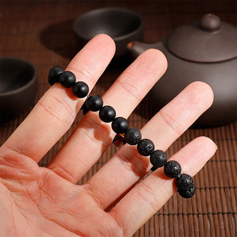 Alphabet Round Bead Stretchable Bracelet