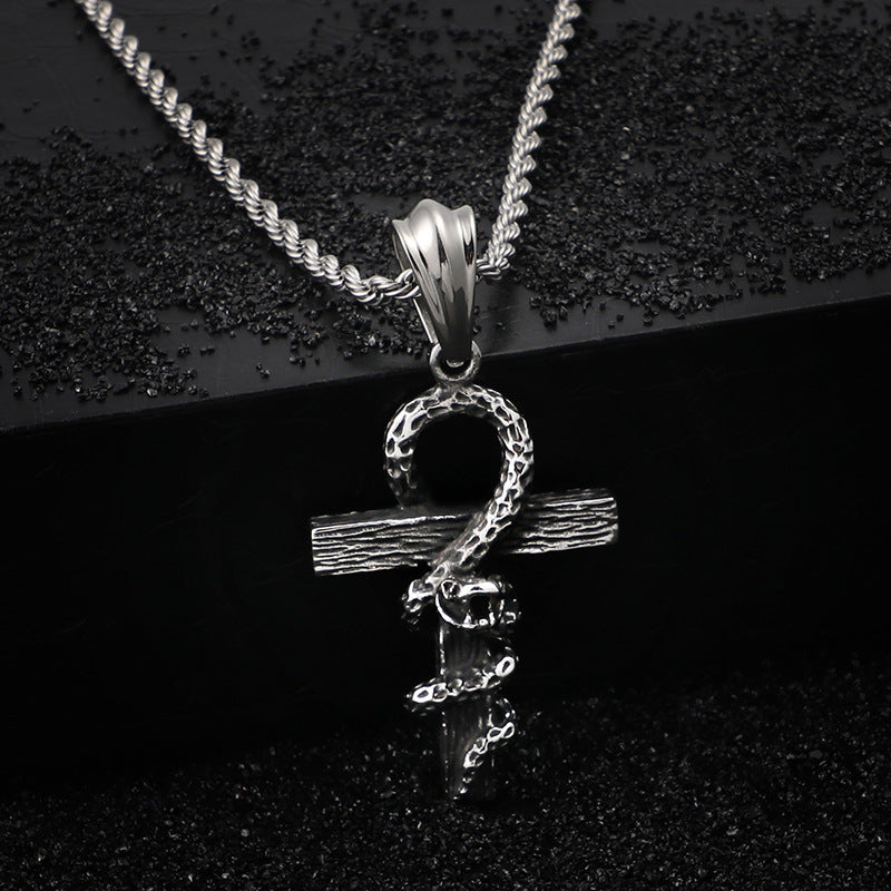 Anke with Snake Gothic Stainless Steel Pendant