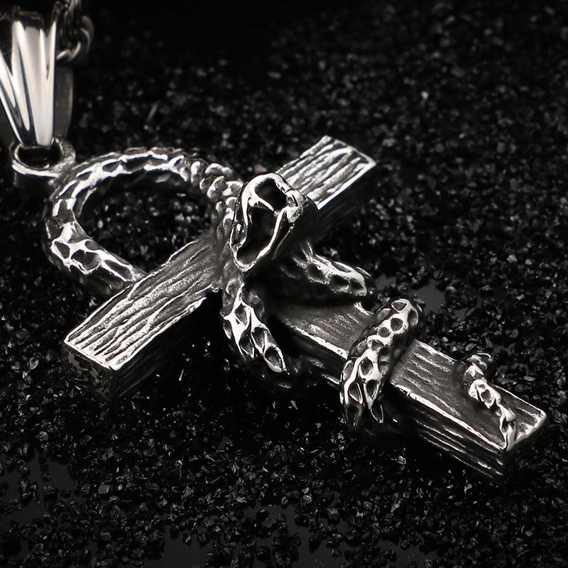 Anke with Snake Gothic Stainless Steel Pendant