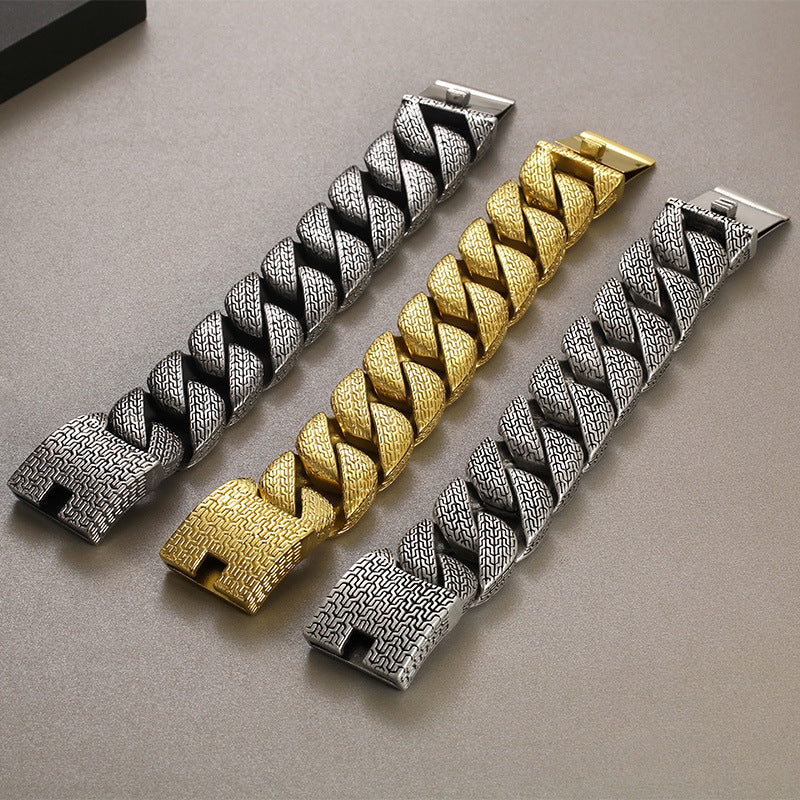 Antique Power Trident 31mm Thick Chain Stainless Steel Men's Bracelet