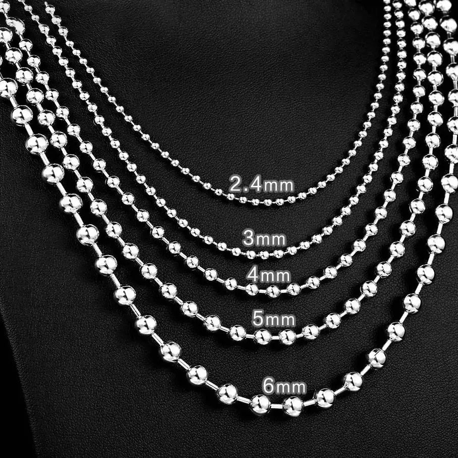 Ball Bead Chain Stainless Steel Necklace
