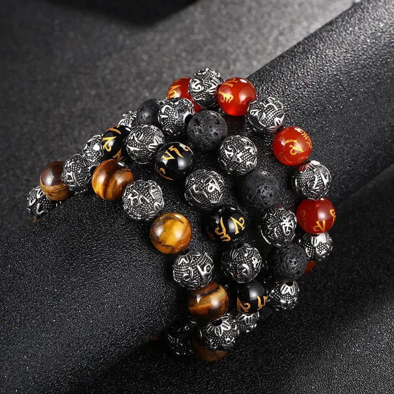 Beaded Tiger Eye Mala Beads Bracelet