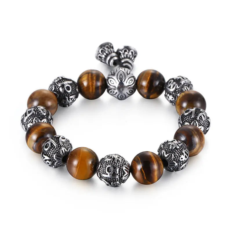 Beaded Tiger Eye Mala Beads Bracelet