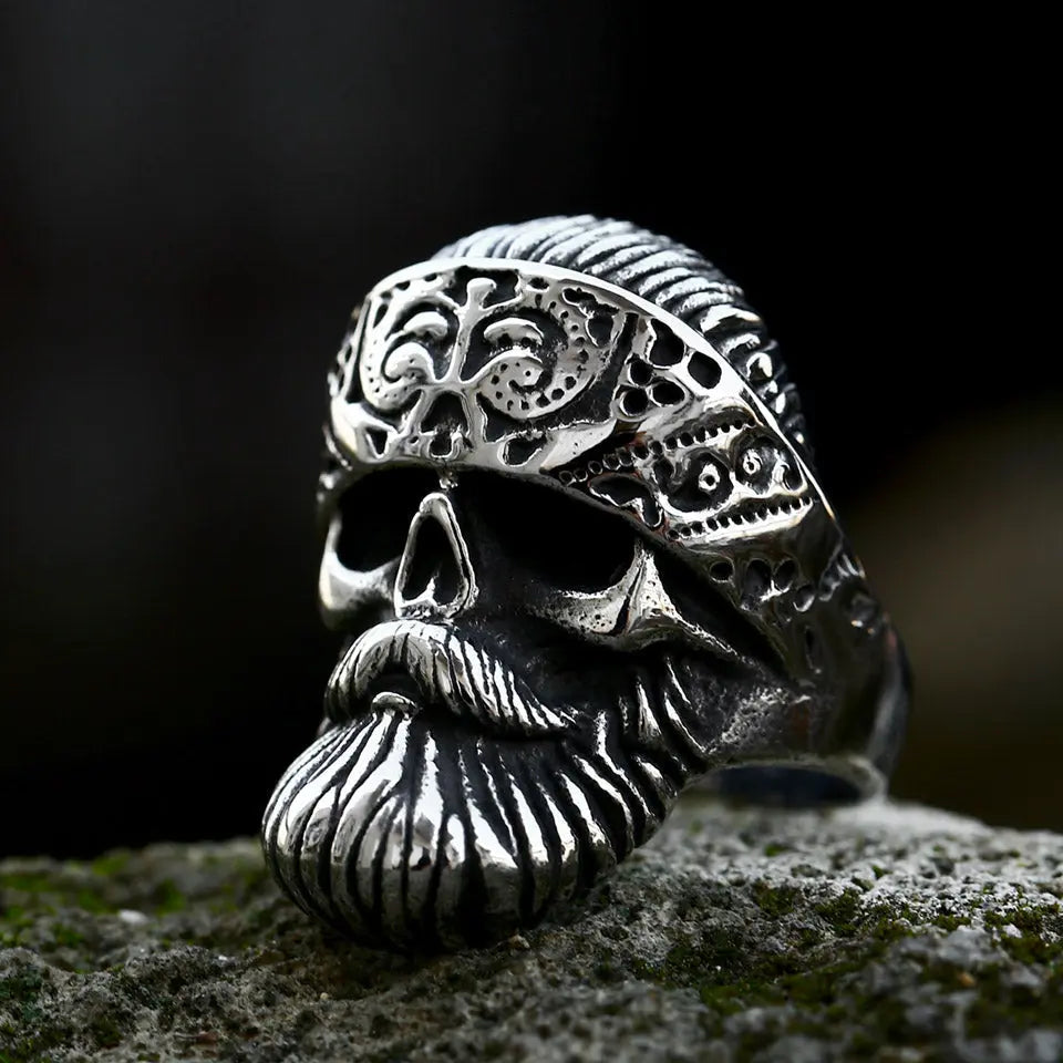 Bearded Skull Stainless Steel Ring