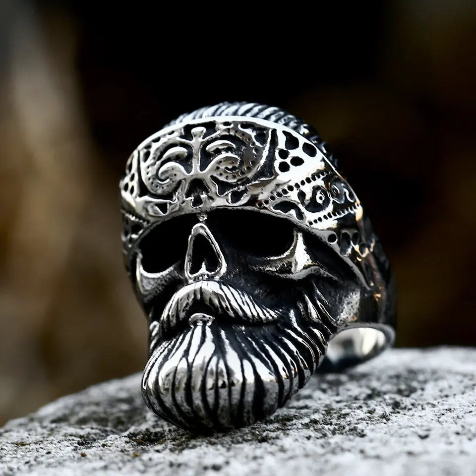 Bearded Skull Stainless Steel Ring