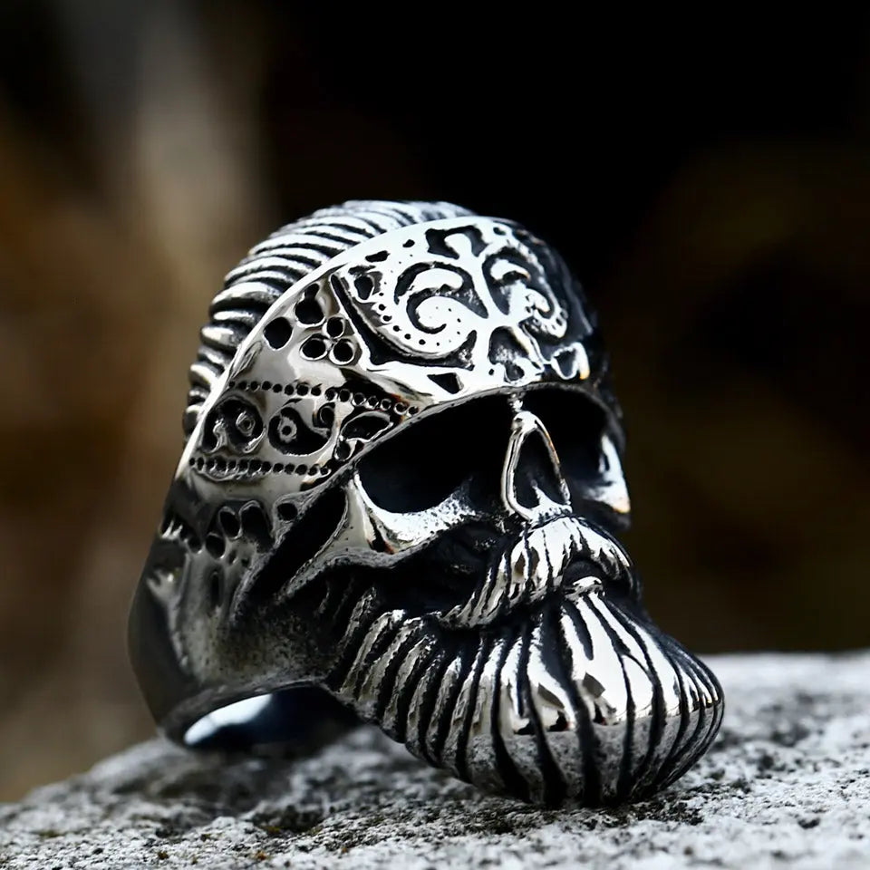 Bearded Skull Stainless Steel Ring