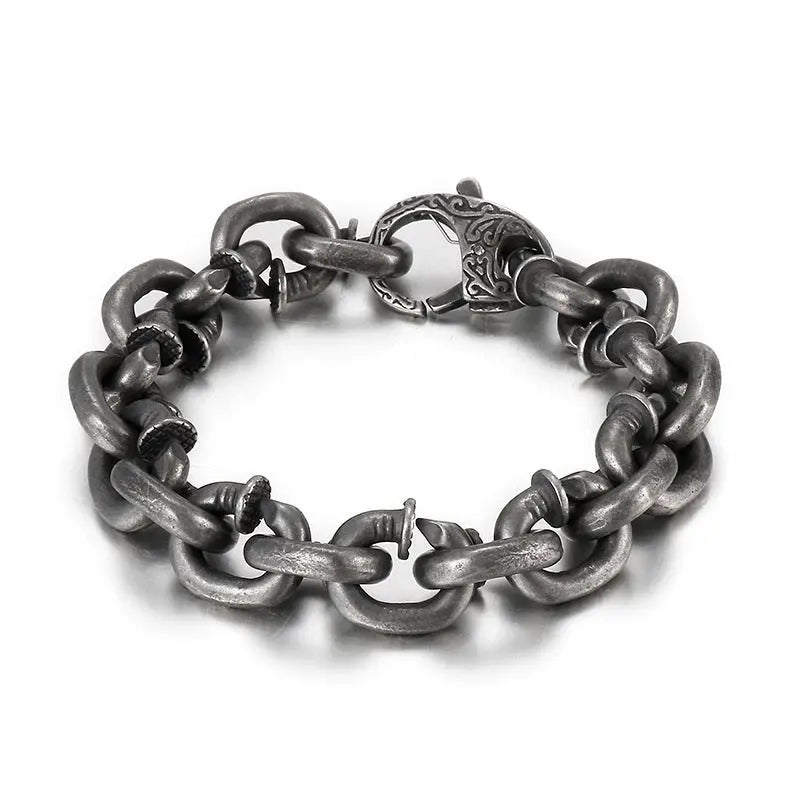 Bent Nails Heavy Stainless Steel Bracelet