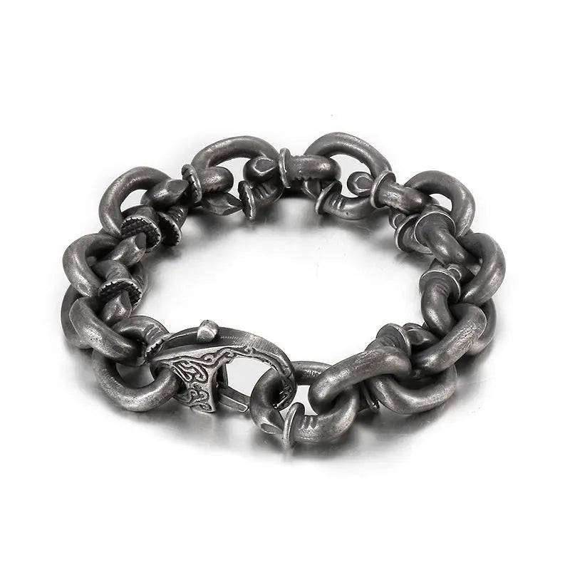 Bent Nails Heavy Stainless Steel Bracelet