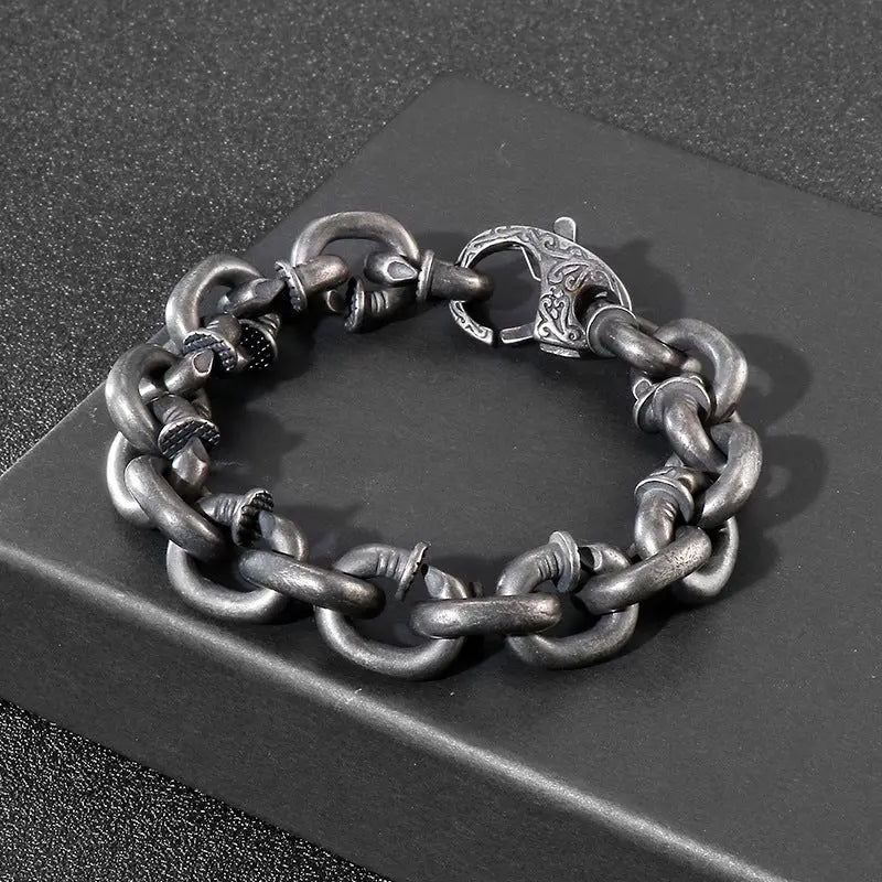 Bent Nails Heavy Stainless Steel Bracelet