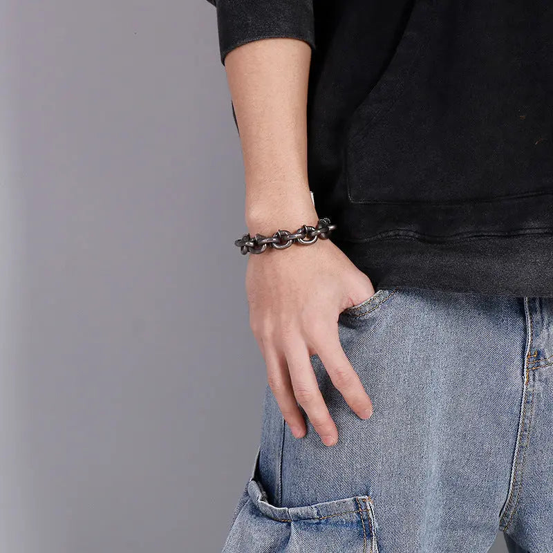 Bent Nails Heavy Stainless Steel Bracelet