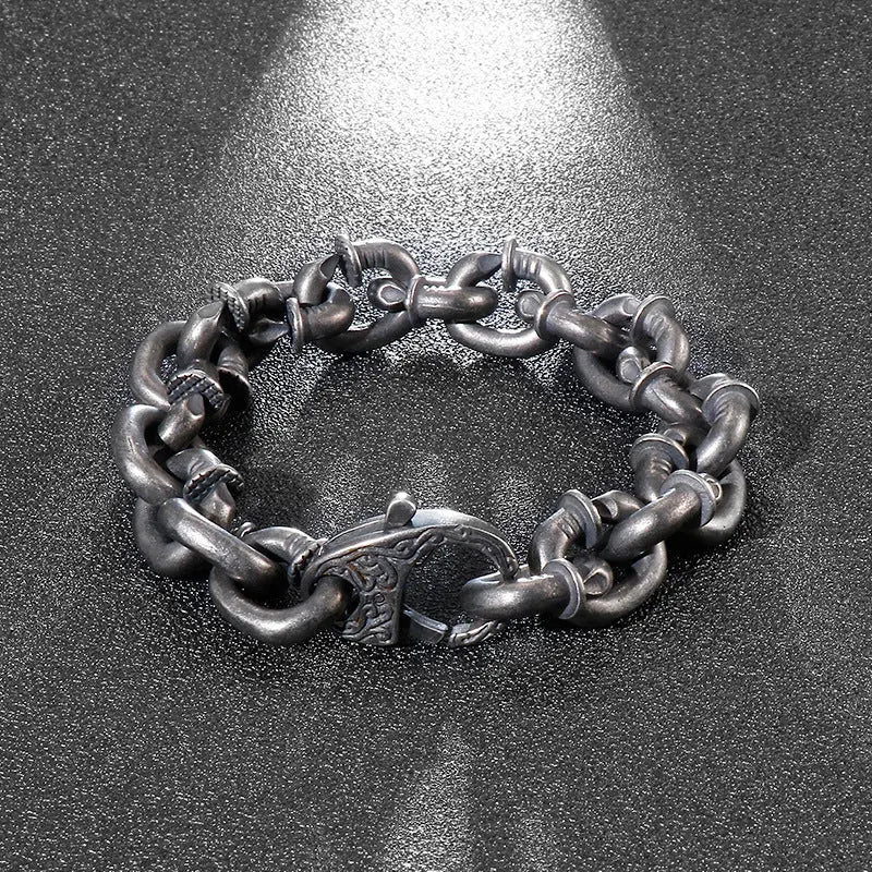 Bent Nails Heavy Stainless Steel Bracelet