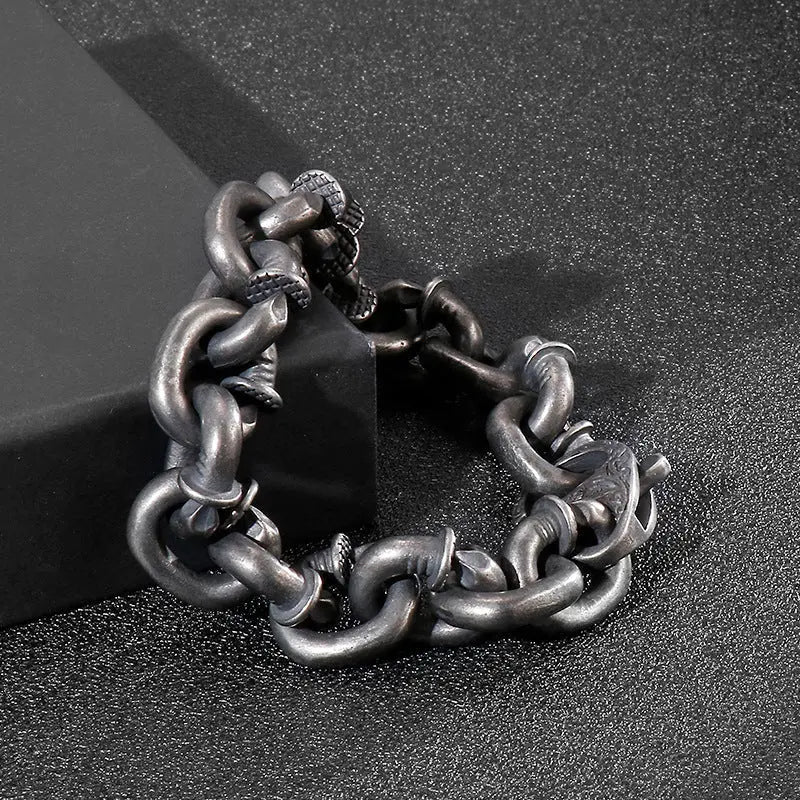 Bent Nails Heavy Stainless Steel Bracelet