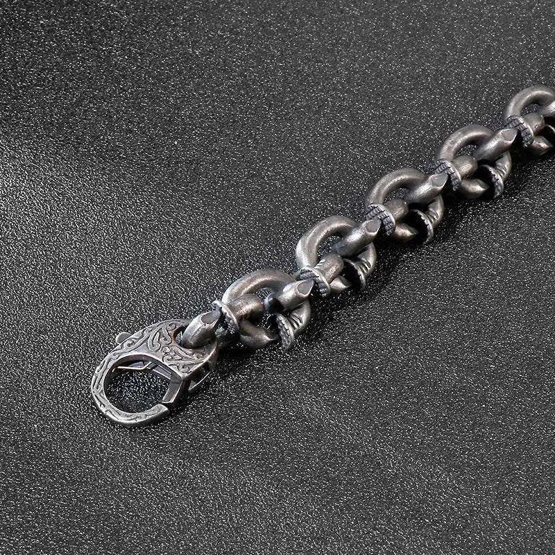 Bent Nails Heavy Stainless Steel Bracelet