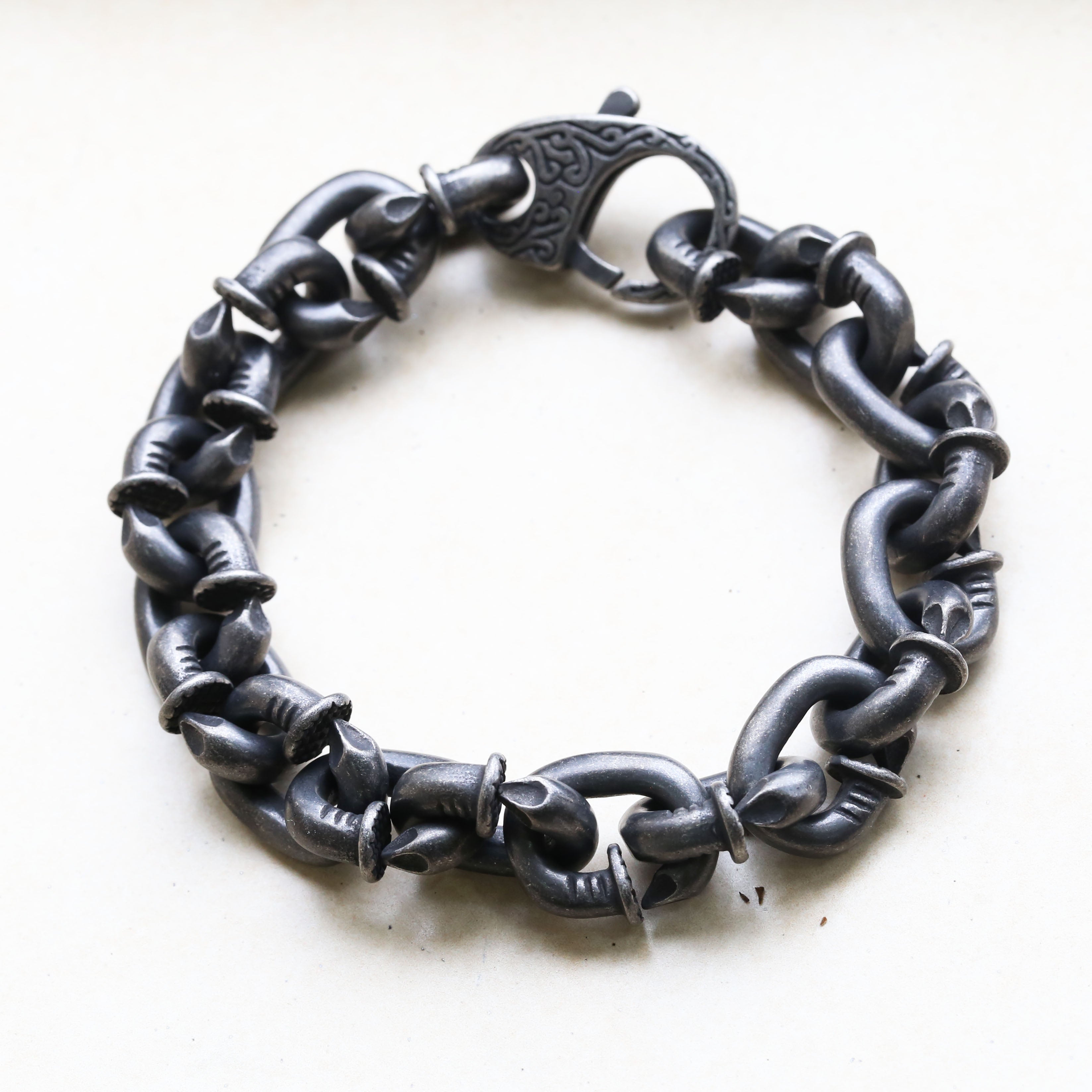 Bent Nails Heavy Stainless Steel Bracelet