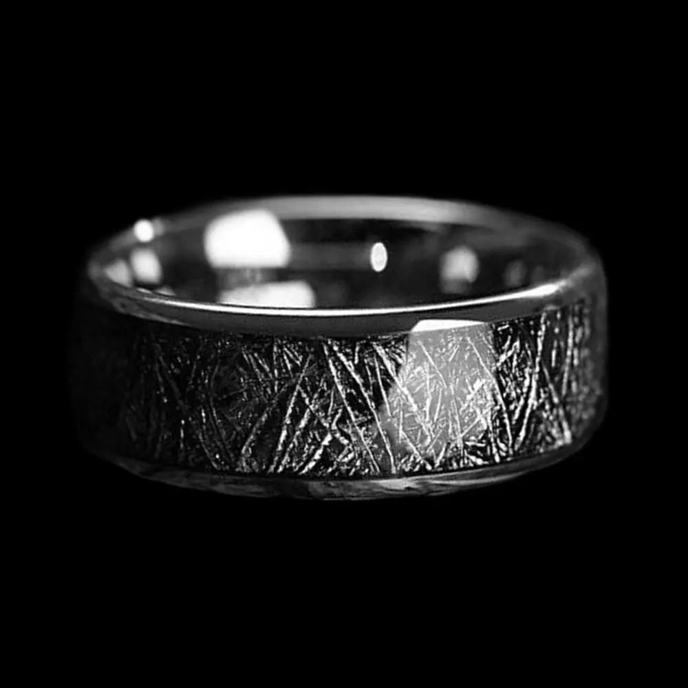 Black Gemstone Stainless Steel Ring