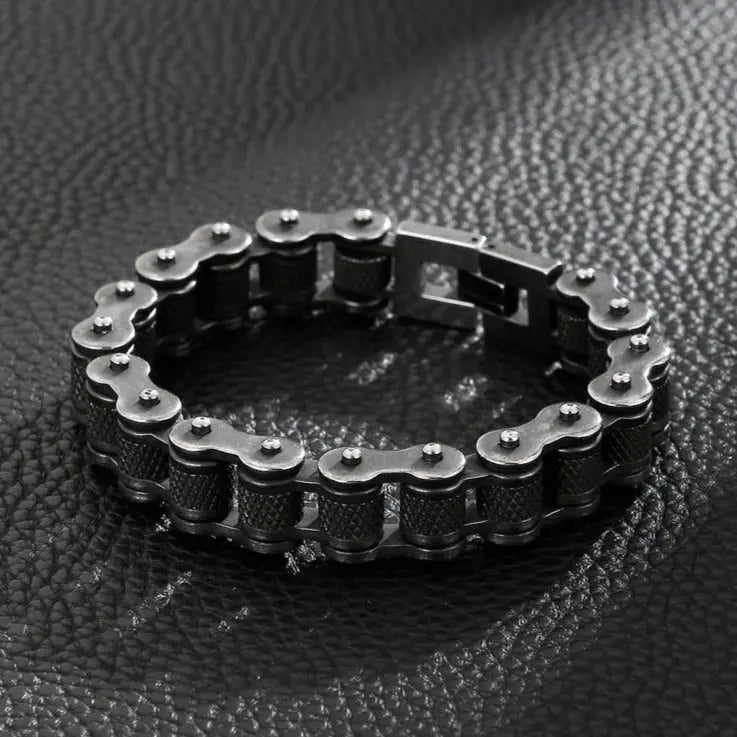 Black Stainless Steel Motorcycle Chain Bracelet