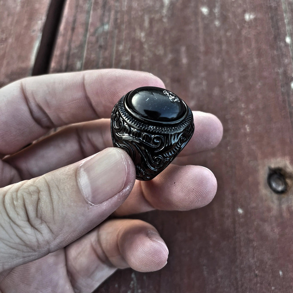 Black Turquoise Stainless Steel Ring