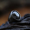 Black-Turquoise Stainless Steel Ring