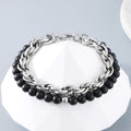 Black Onyx Twisted Chain Double-Layer Bracelet