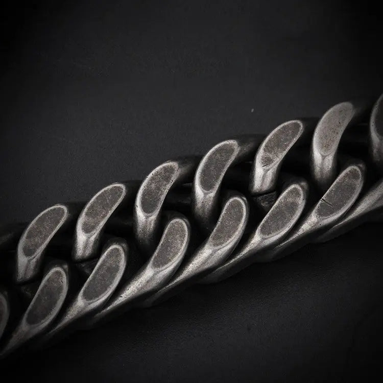 Blackened Diamond Cut Chain Stainless Steel Bracelet