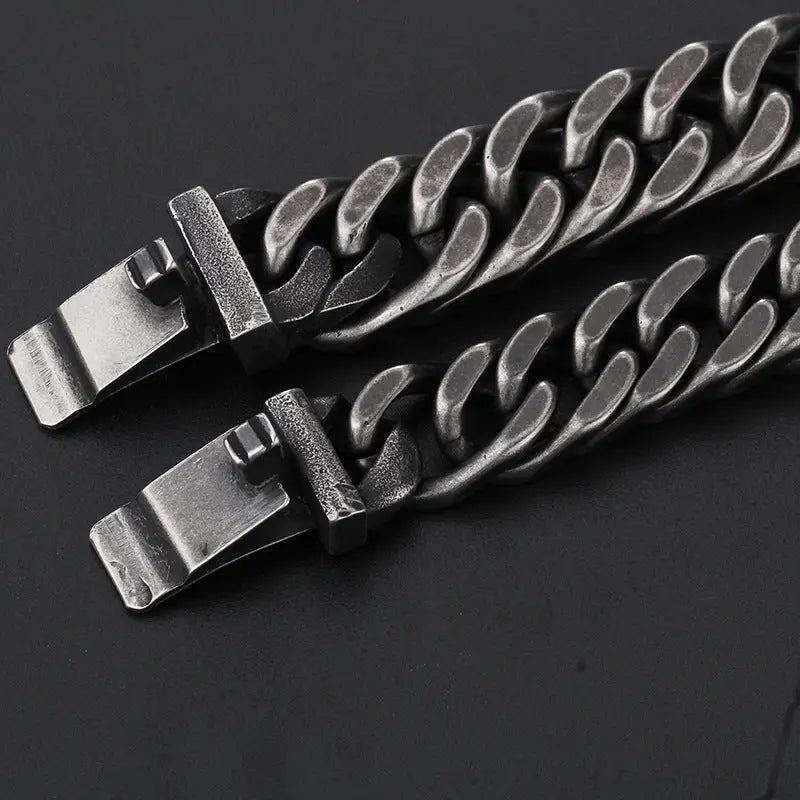 Blackened Diamond Cut Chain Stainless Steel Bracelet