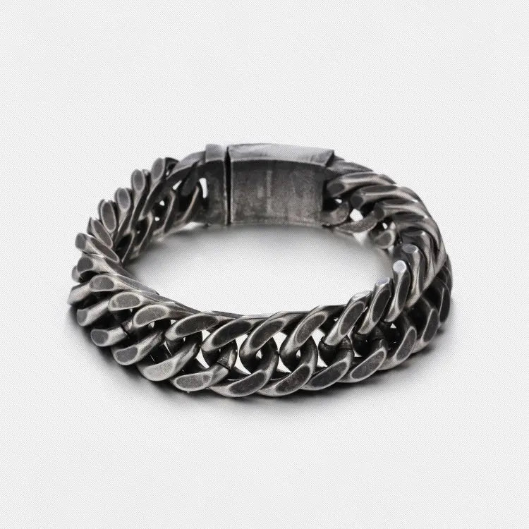 Blackened Diamond Cut Chain Stainless Steel Bracelet