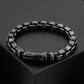 Blackened Stainless Steel Box Chain Bracelet