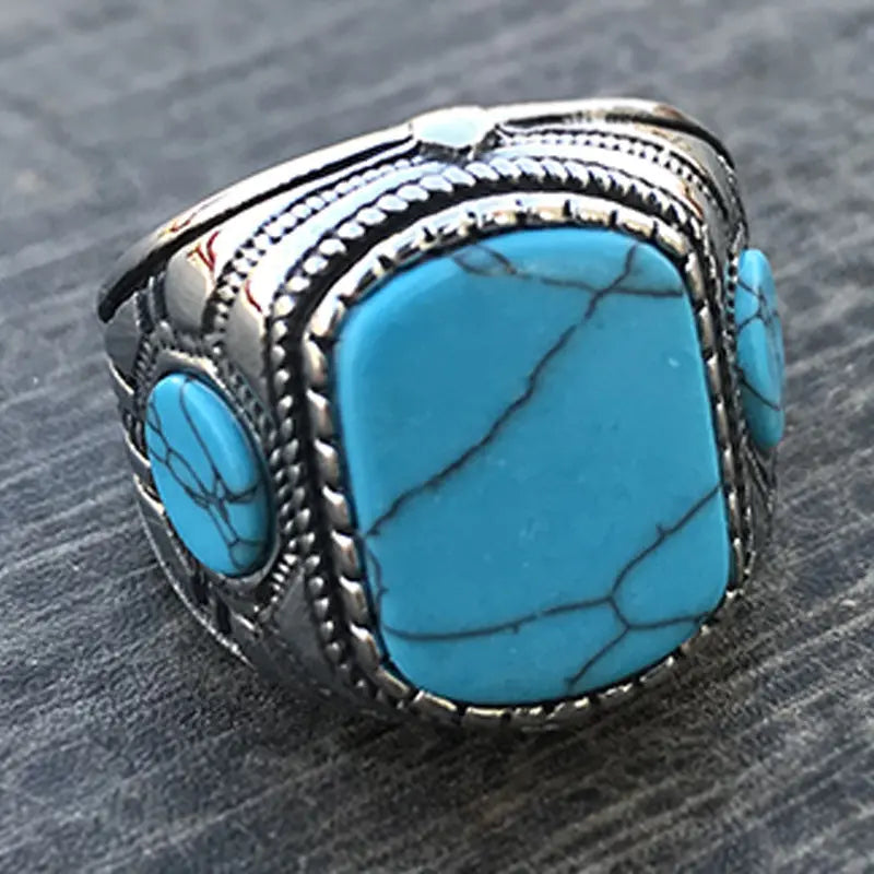 Turquoise Vintage Stainless Steel Ring