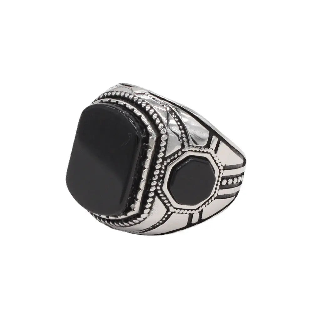 Turquoise Vintage Stainless Steel Ring