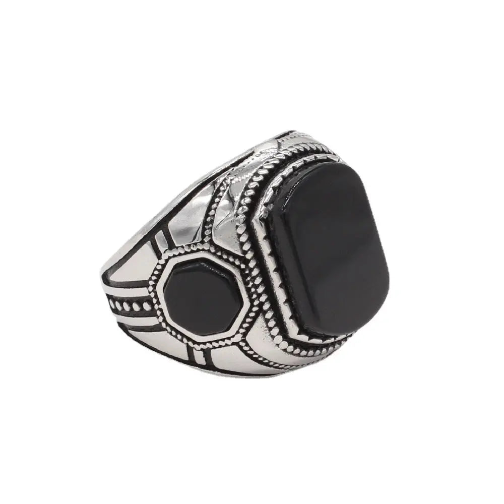 Turquoise Vintage Stainless Steel Ring