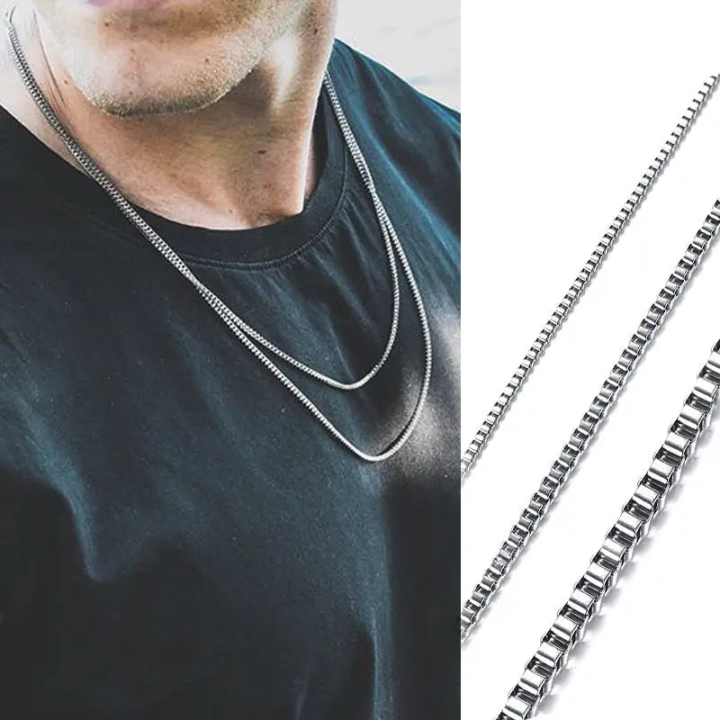 Box Chain Stainless Steel Necklace