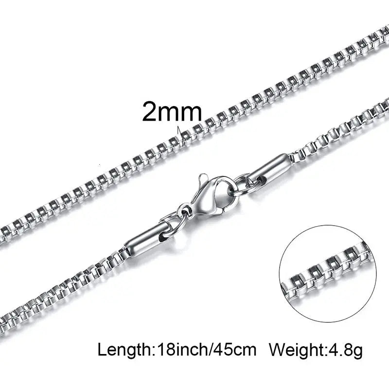 Box Chain Stainless Steel Necklace