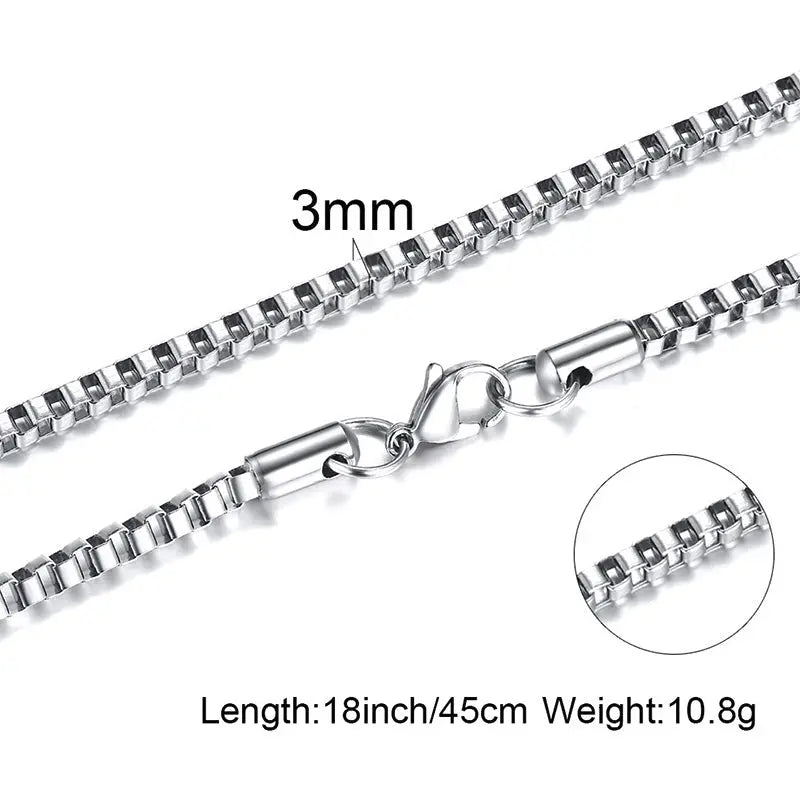 Box Chain Stainless Steel Necklace