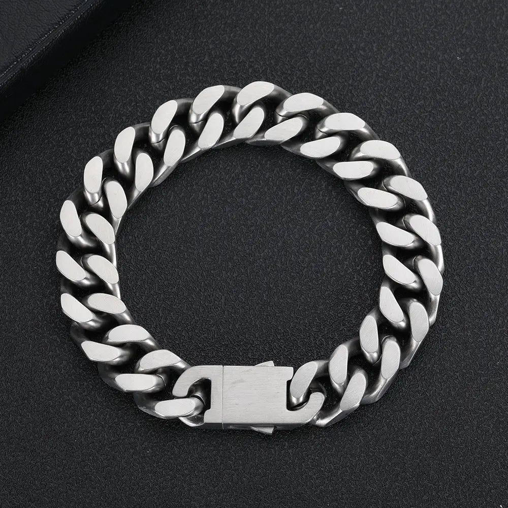 Brushed Cuban stainless steel bracelet