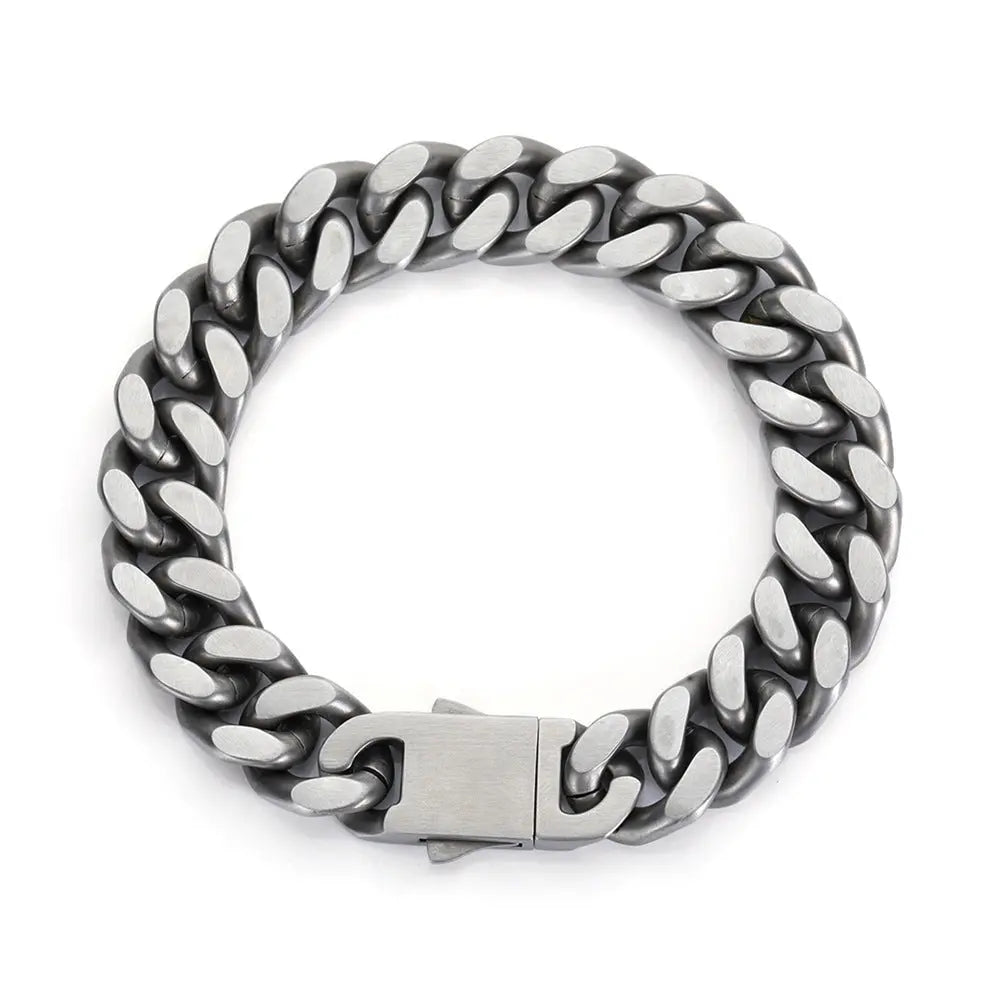 Brushed Cuban stainless steel bracelet