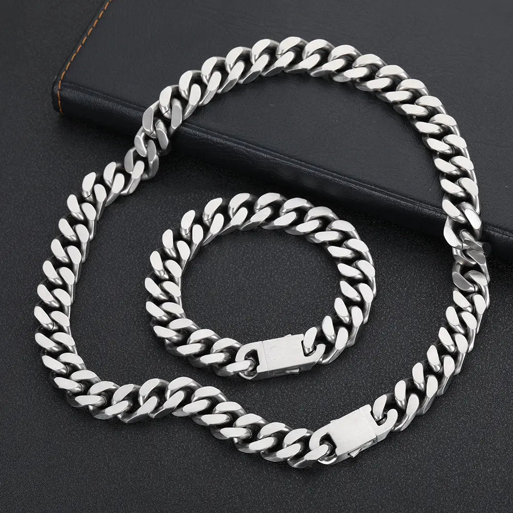 Brushed Cuban stainless steel bracelet