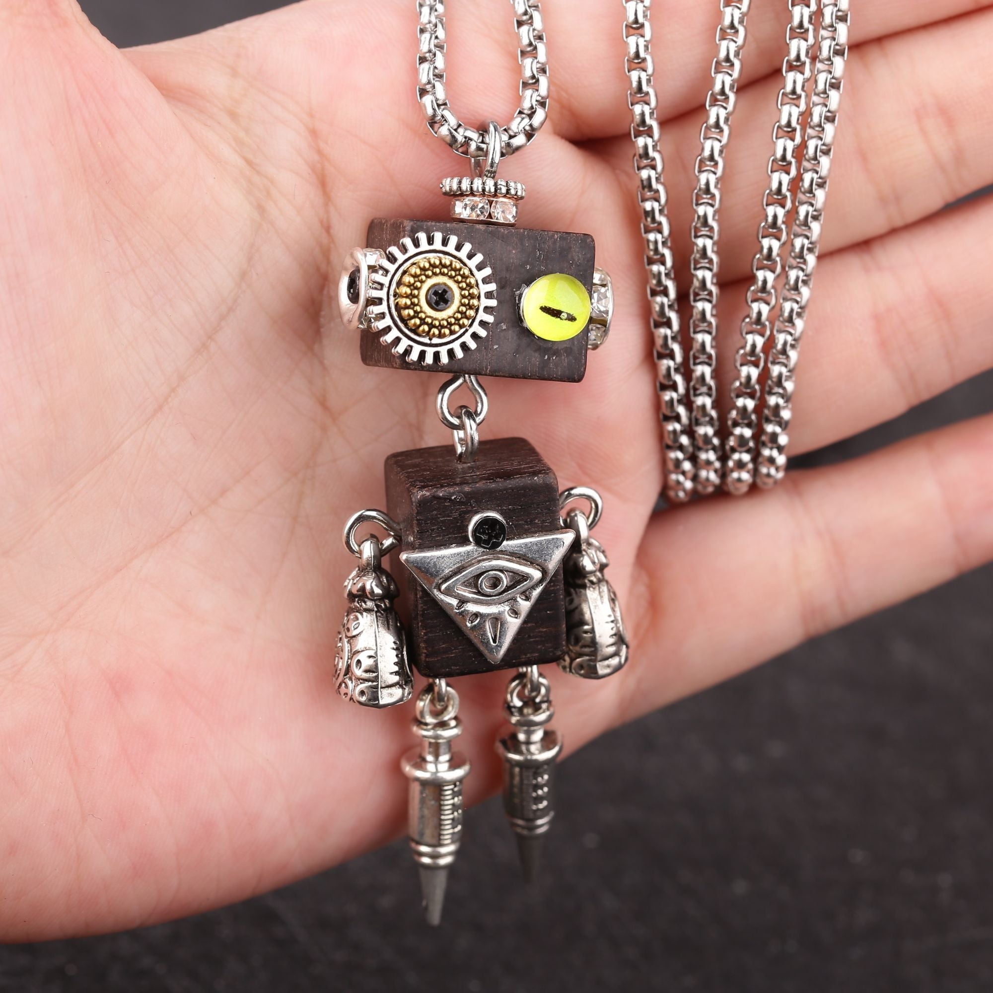 Artisan Mystic Eye Robot Necklace