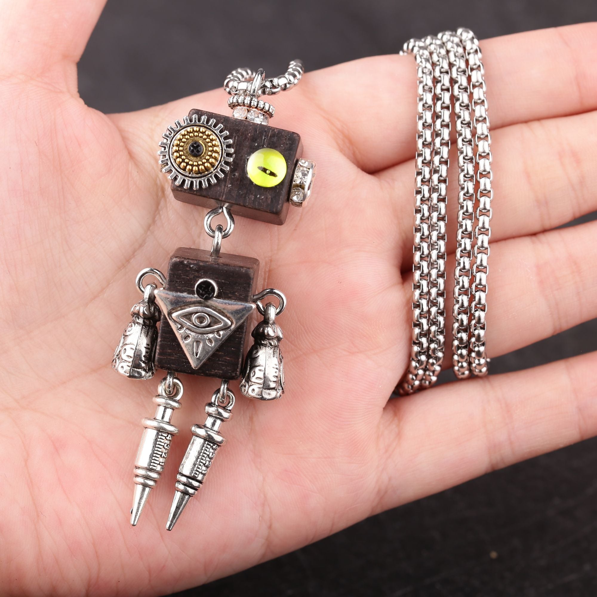 Artisan Mystic Eye Robot Necklace