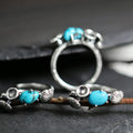 Turquoise Flower Bud 925 Sterling Silver Ring
